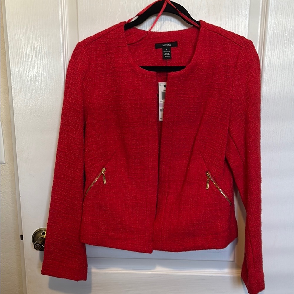 Alfani Red Blazer Tailored Structured Jacket